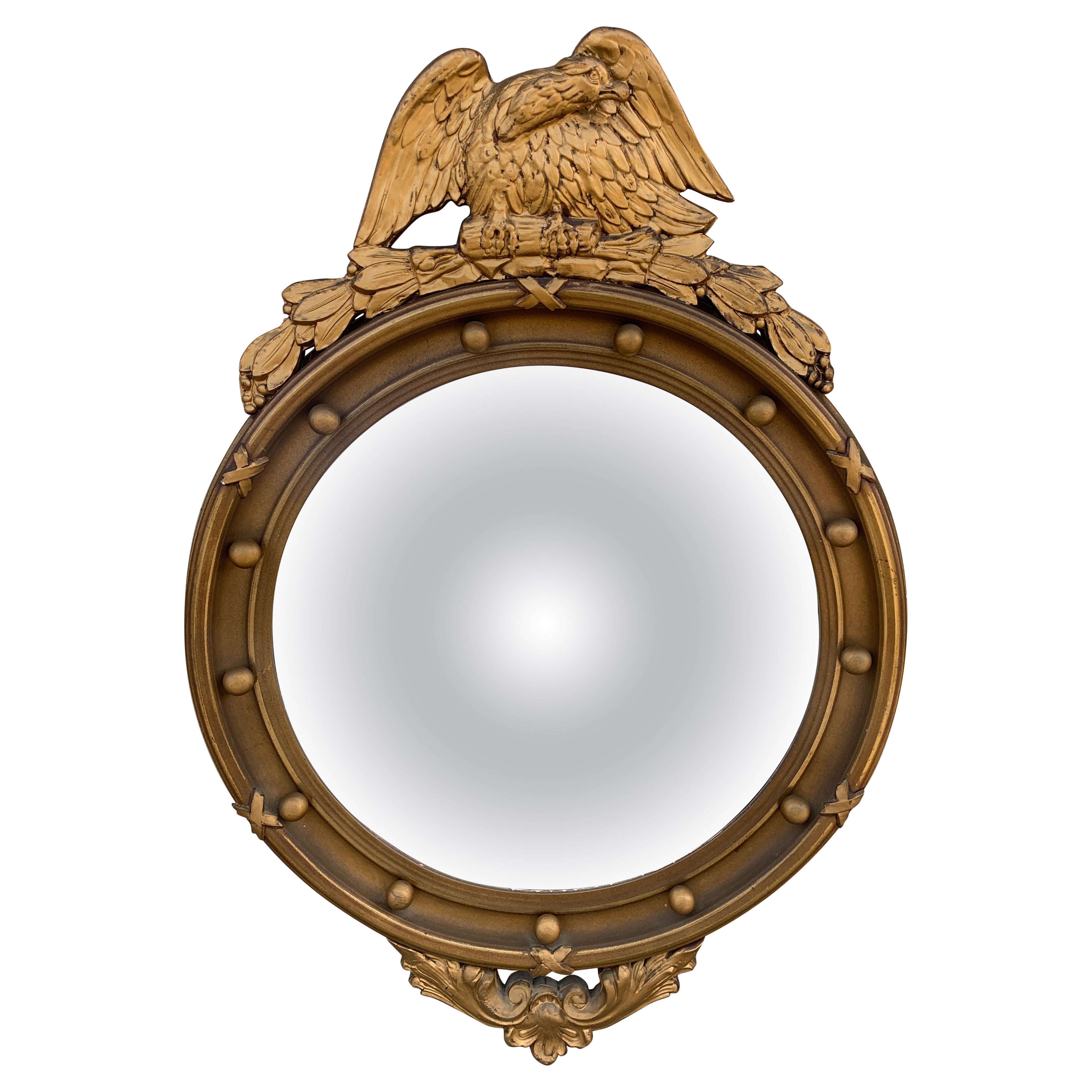 American Federal Giltwood Eagle Bullseye Konvexspiegel