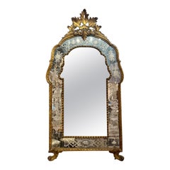 19th Century Italian Giltwood Mirror with Etched Venetian Glass