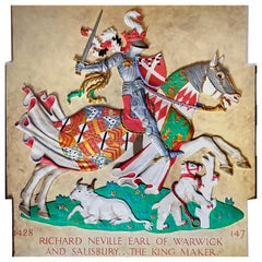 Monumental 1939 World’s Fair Heraldic Panel of Richard Neville, Earl of Warwick