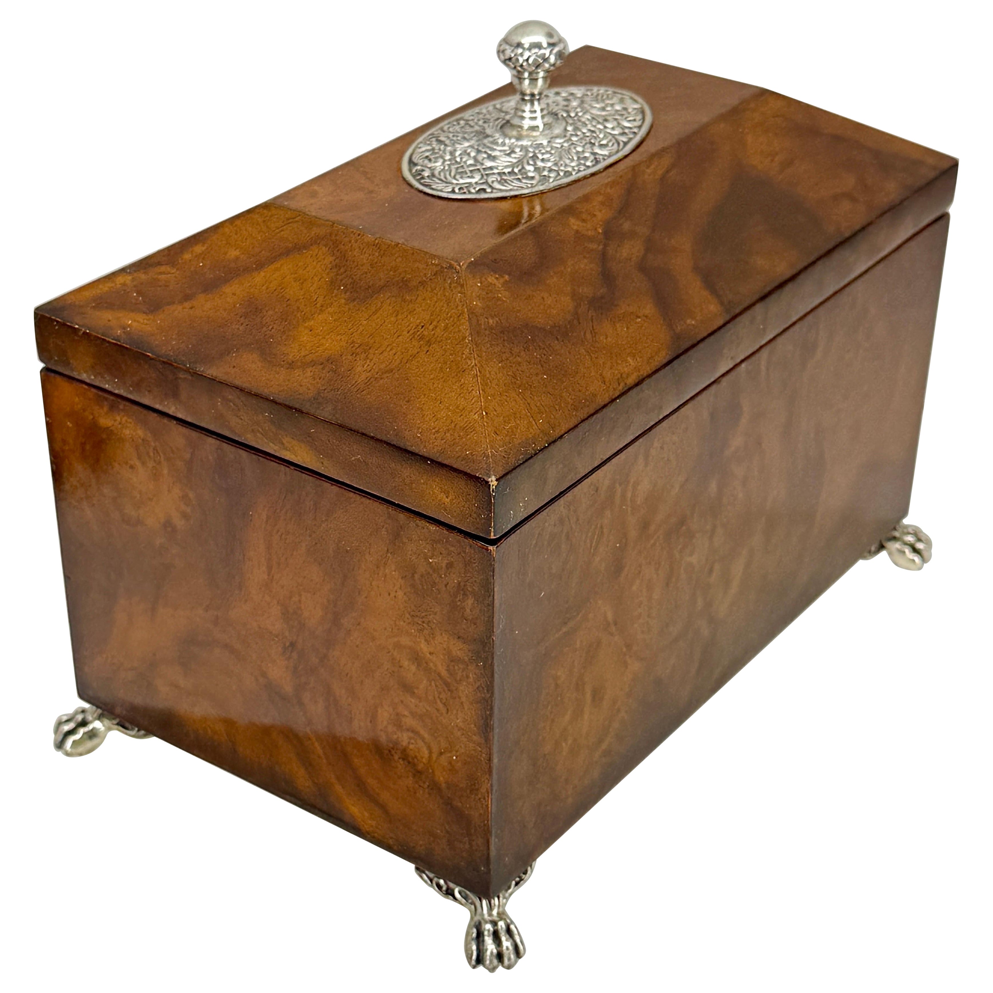 Vintage Maitland Smith Wurzelholz Nussbaum Schmuckkästchen Tea Caddy