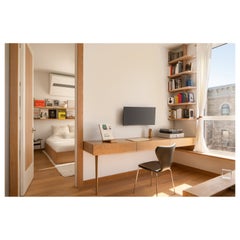 Scrivania con una gamba sola in Oak bianco