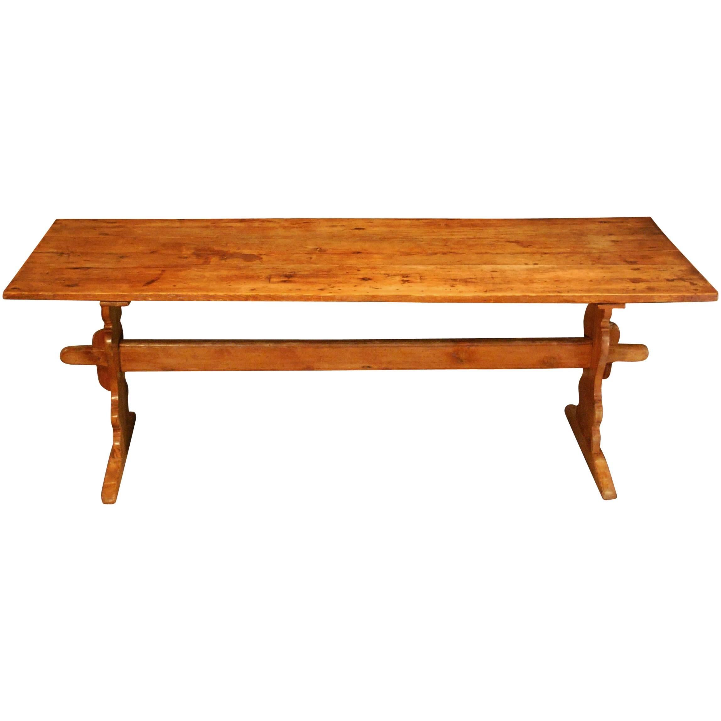 98629 Antique Swedish Trestle Table, circa 1840