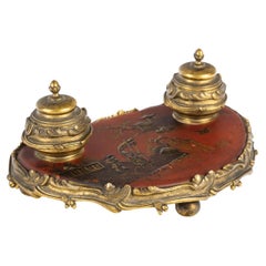 An Ormolu and Coromandel Lacquer Inkwell, circa 1880