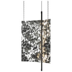 Modern Ceiling Pendant Light - Led Panel Lamp - Hammered Stamp - Large