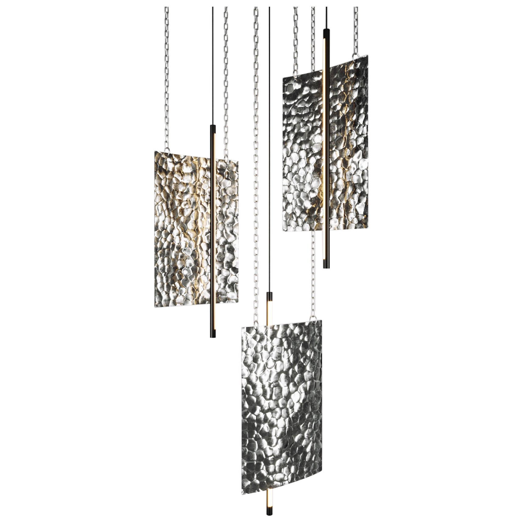 Lampada a sospensione da soffitto moderna - Lampada a pannello a LED - Timbro martellatou2028- Piccolo