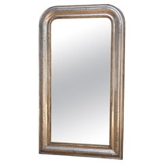 19th century French silver leaf mirror Louis-Philippe