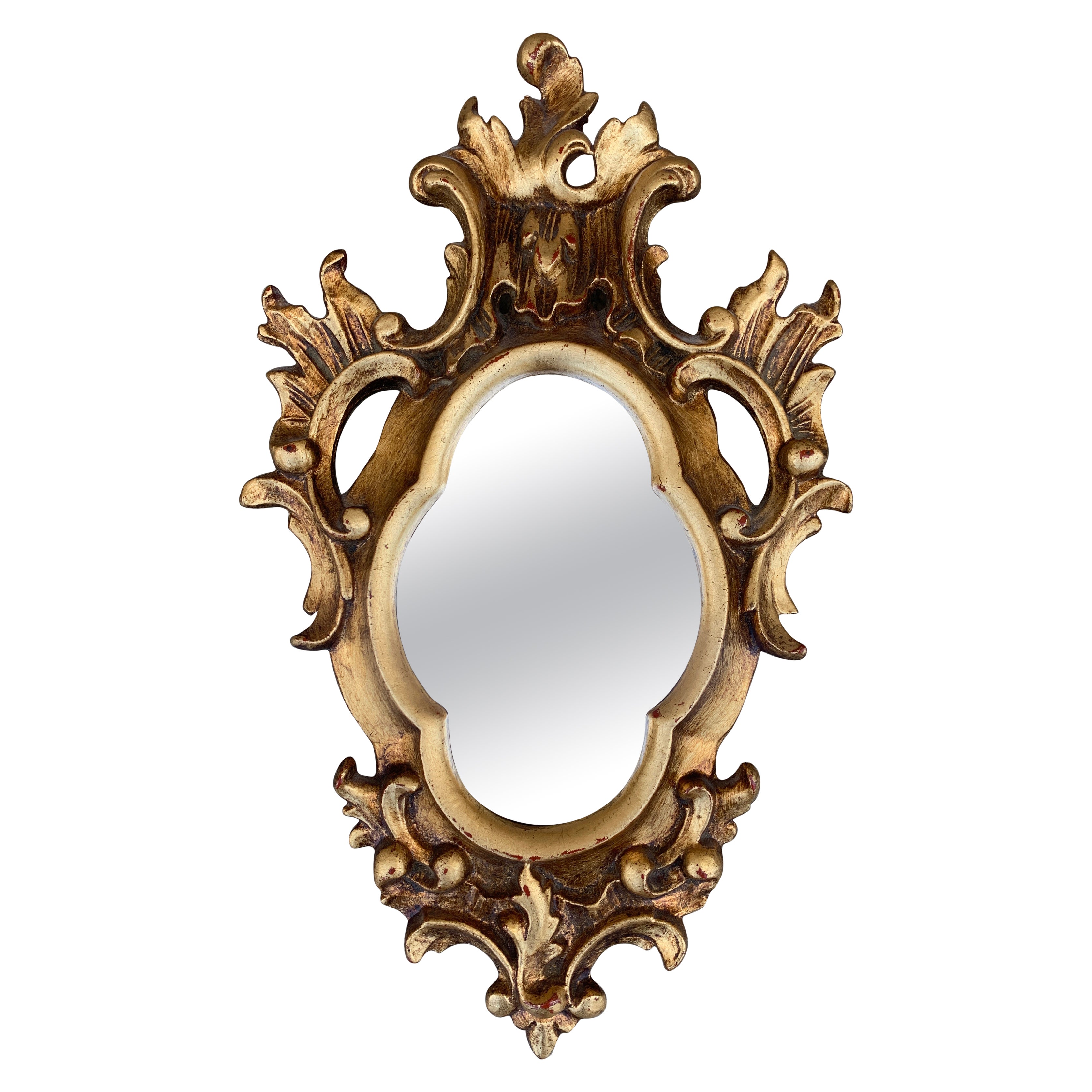Italienischer Rokoko Neoklassisch Barock Vergoldetes Wood Wood Wandspiegel