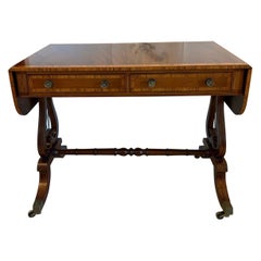 Fine Quality Antique Edwardian Figured Mahogany Free Standing Sofa/Side Table