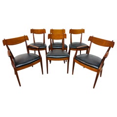 Sillas de Comedor Drexel Declaration Nogal Modernas de Mediados de Siglo - Lote de 6