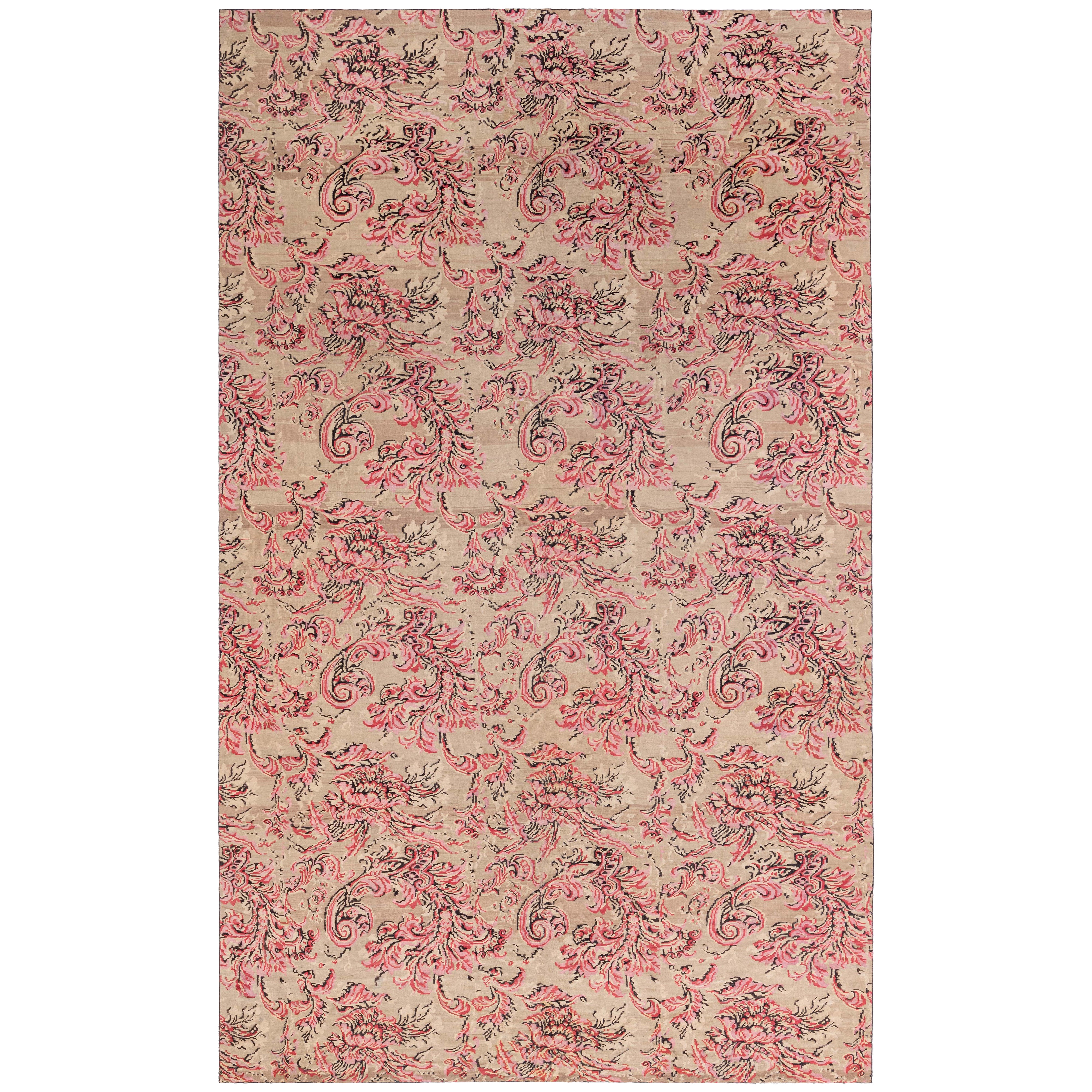 Doris Leslie Blau Midcentury Bessarabian Botanic Handmade Wool Rug