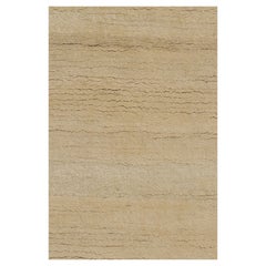 Alfombra contemporánea Rug & Kilim en rayas beige-marrón macizo
