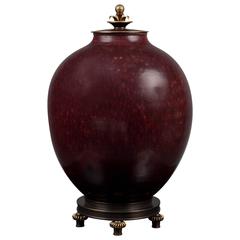 Jar with Lid and Stand Kresten Bloch for Royal Copenhagen, Denmark, 1953