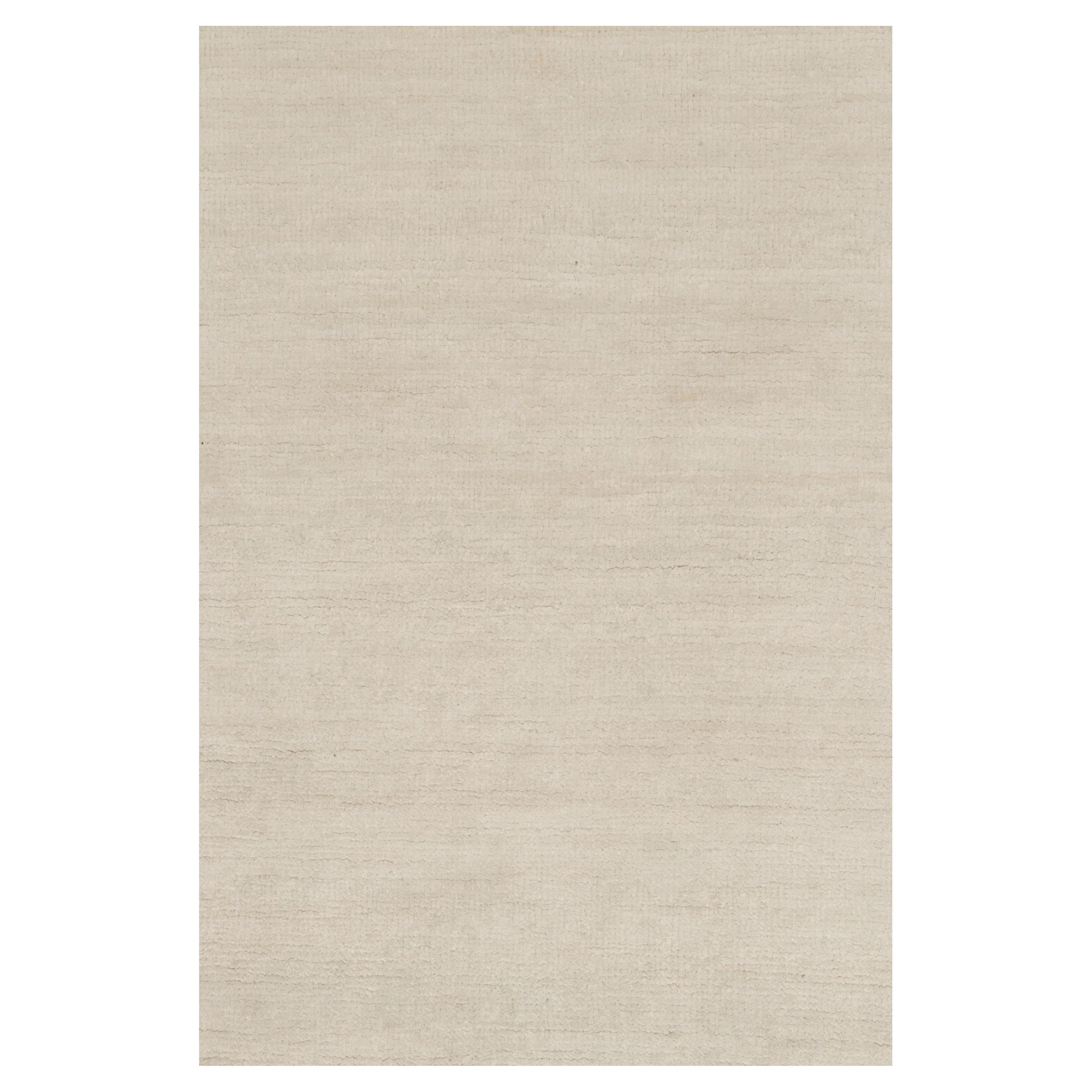 Alfombra de textura contemporánea Rug & Kilim de rayas blancas lisas