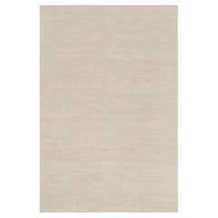 Alfombra de textura contemporánea Rug & Kilim de rayas blancas lisas