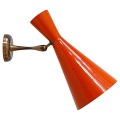 Rare & Elegant Mid-Century Modern Diabolo Sconce or Wall Lamp Germany 1950s