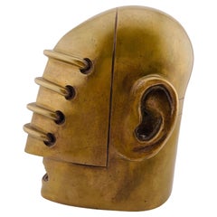 Artist figure bronze "Small laced head I, signed Rainer Kriester 1978  II/IV
