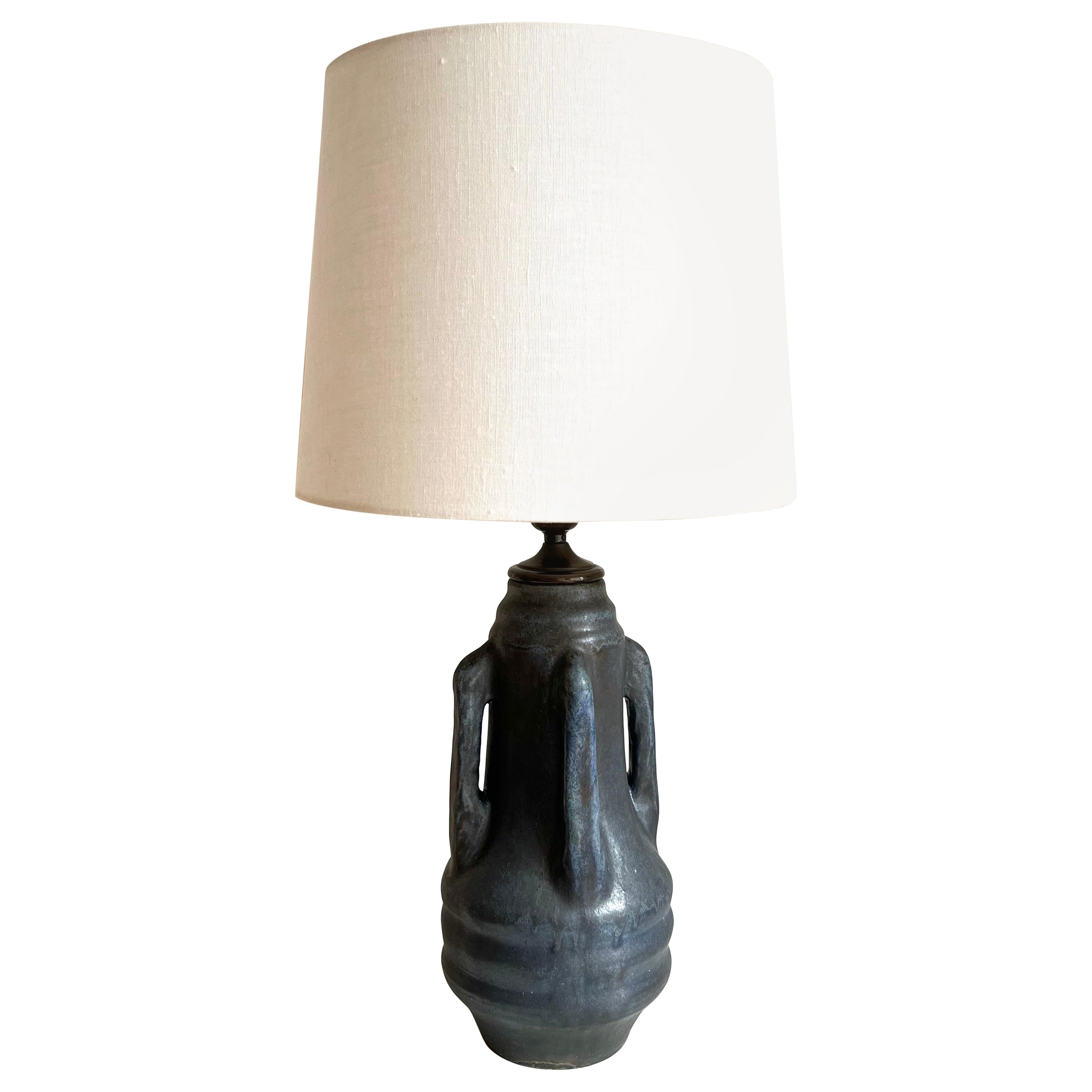 Lampada da tavolo in ceramica Art Nouveau svedese, Karl Robert Svensson per Höganäs, 1900