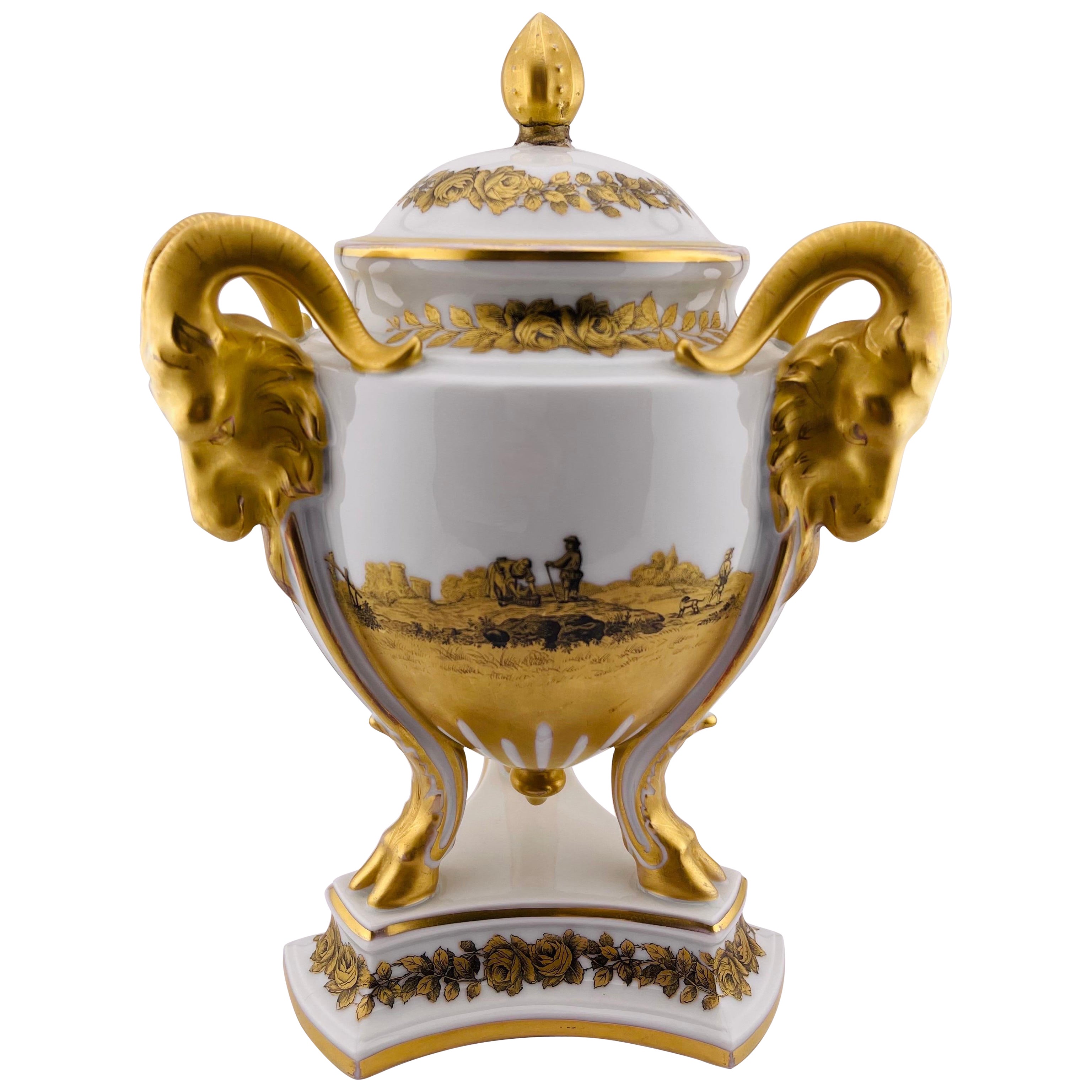 Raro vaso Rosenthal d'epoca con coperchio, isorismo Capricorno in vendita