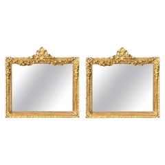 Pair French 19th Century Louis XIV Style Gilded Mirrors
