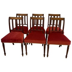 Set of 6 Antique George III Quality Mahogany Inlaid Dining Chairs
