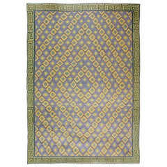 Vintage Doris Leslie Blau Oversized Midcentury Indian Dhurrie Cotton Rug
