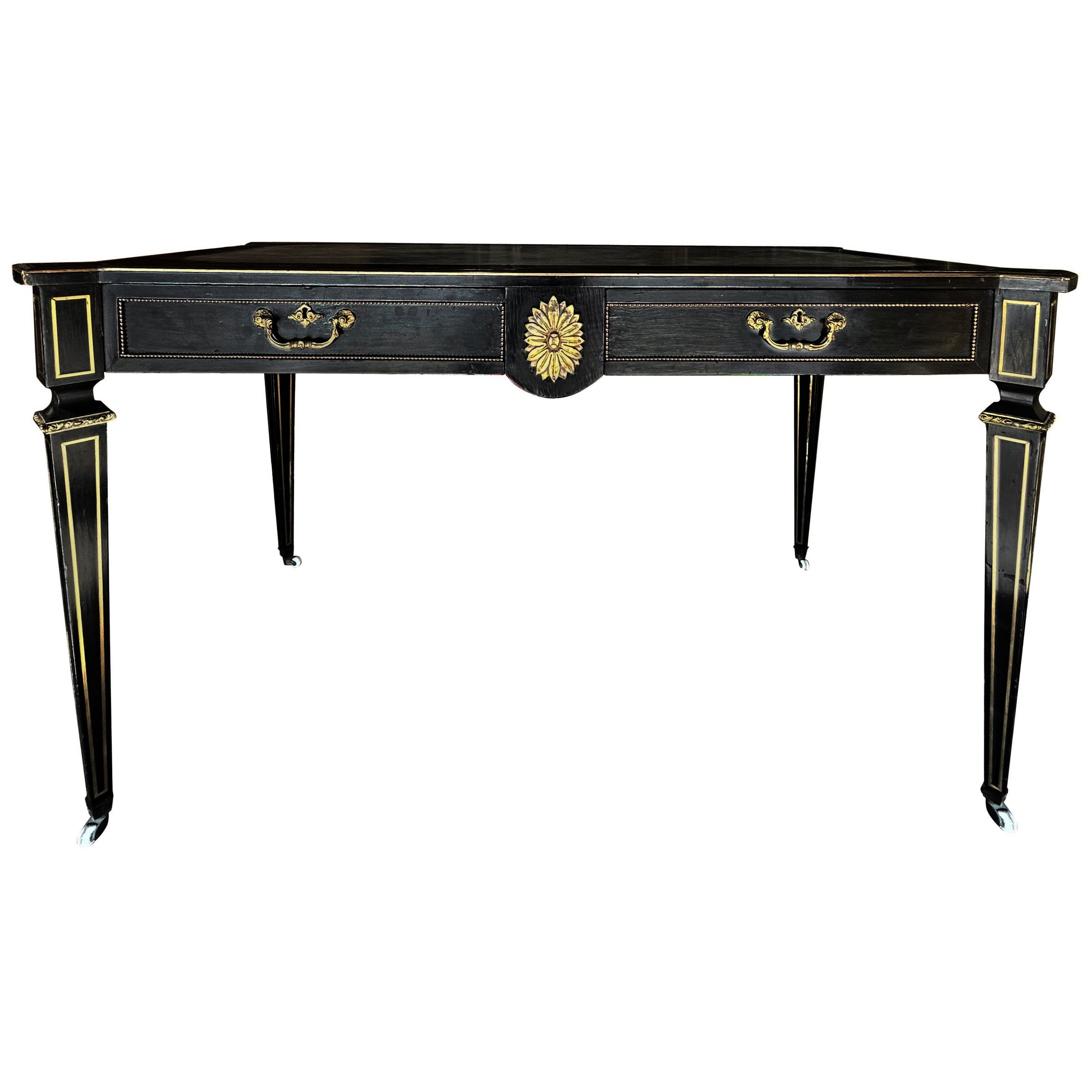 19. Jahrhundert Englisch Regency Ebonized Schreibtisch