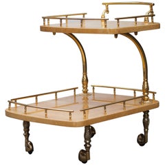 Aldo Tura Bar Cart Cream Goatskin