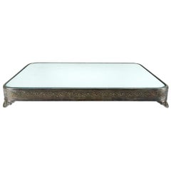 Wonderful Gorham Silver Plated Mirrored English Large Footed Rectangular Plateau