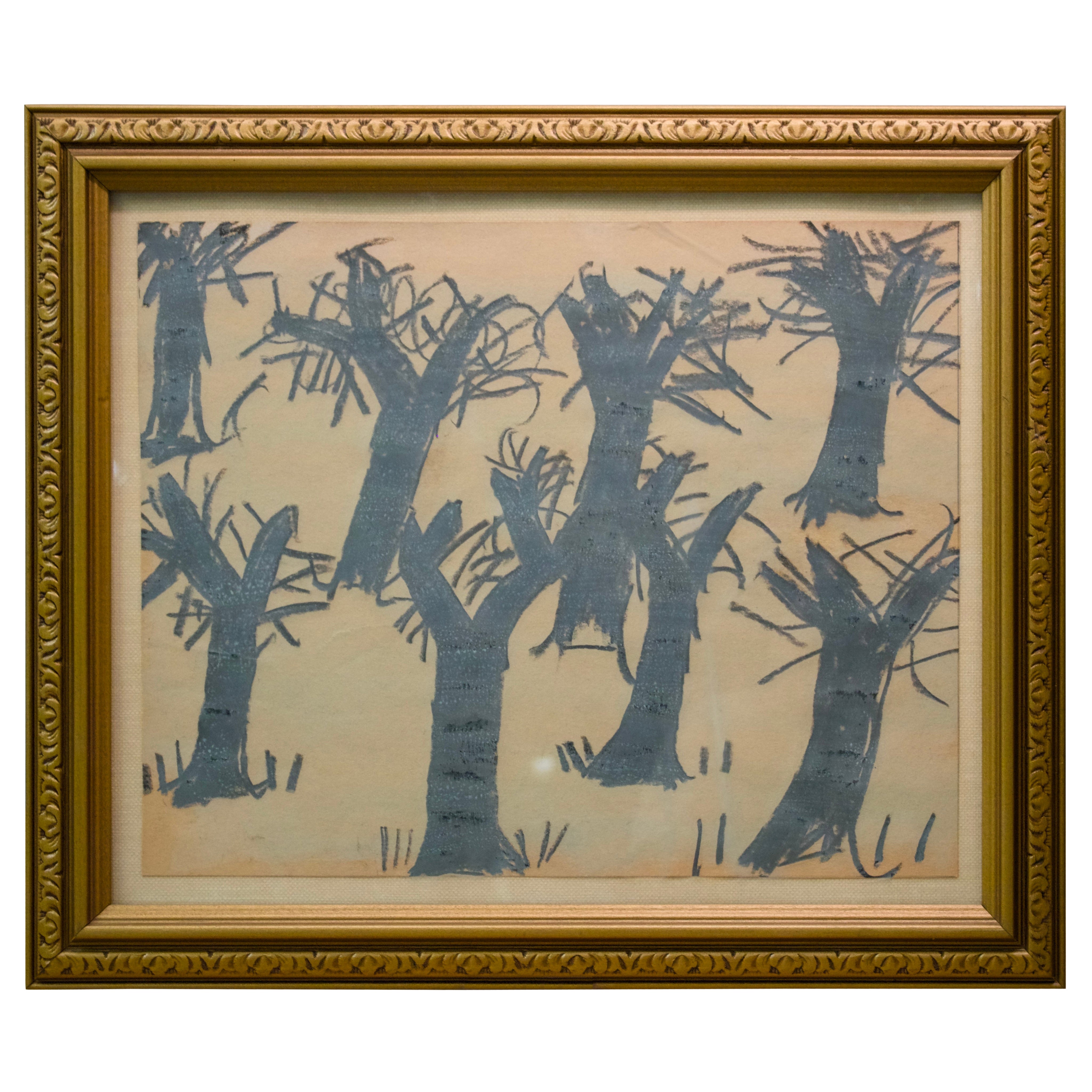 Impresión vintage enmarcada del bosque, "La Forêt"