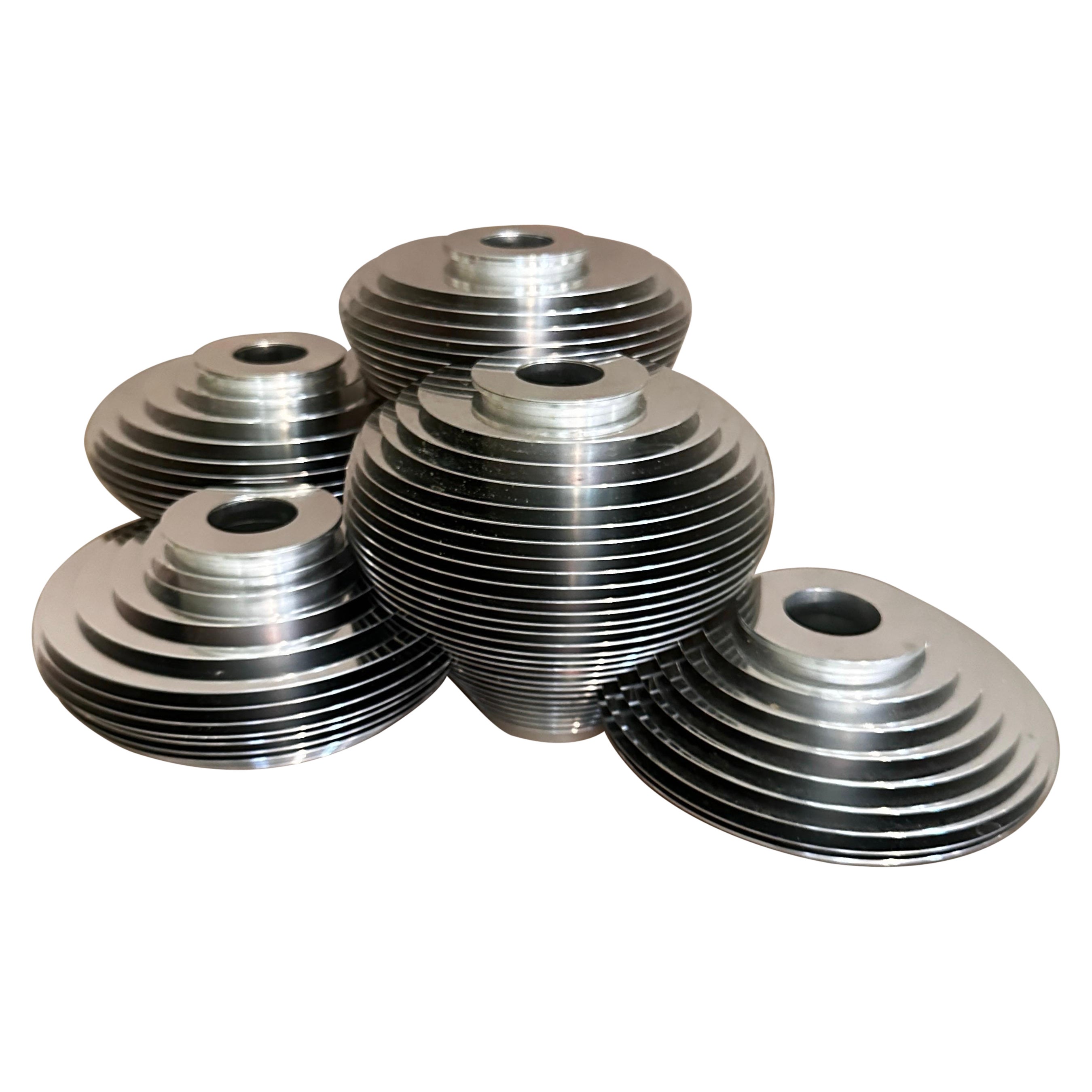 Avedis Baghsarian  aluminum “Saturn” vases set of five