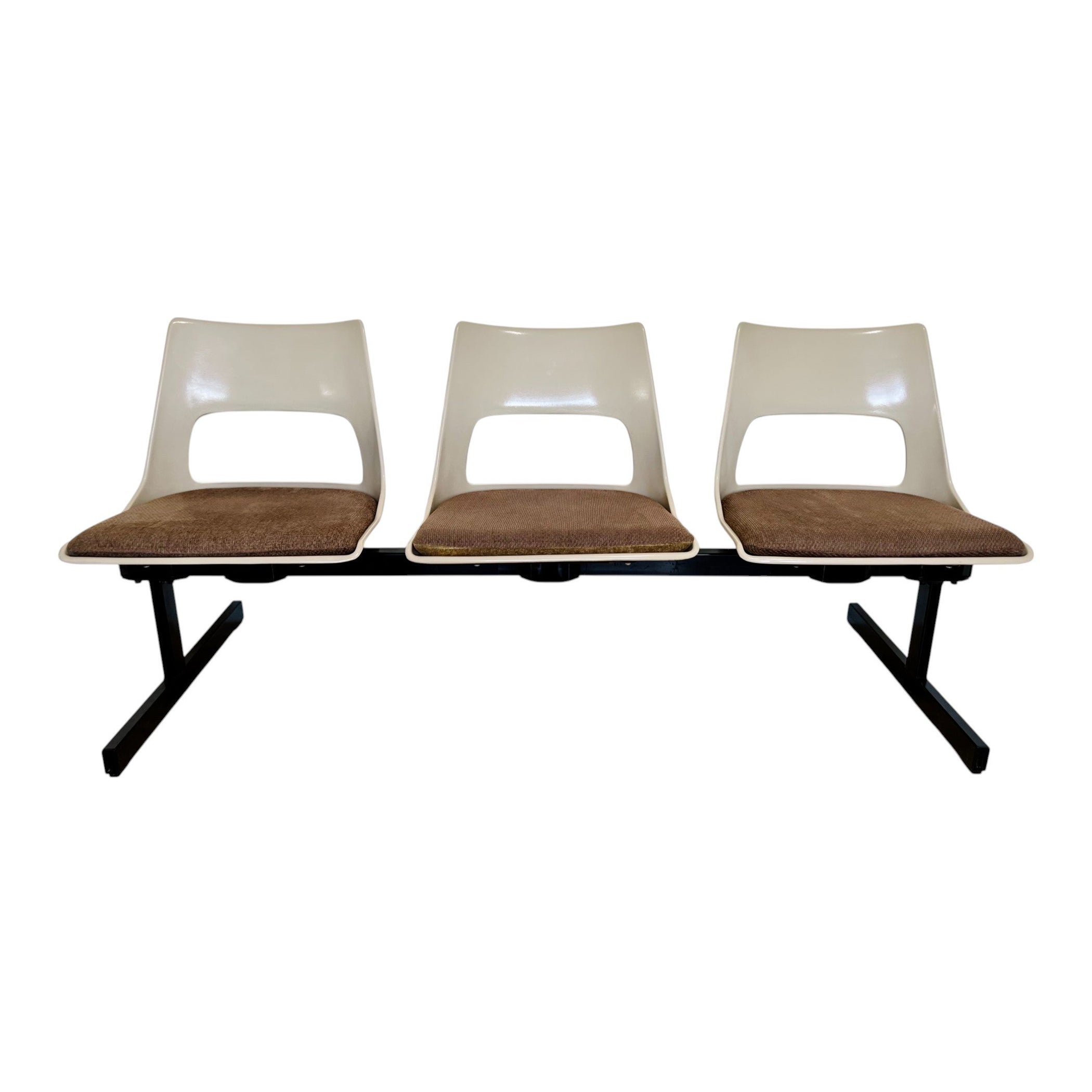 Mid-Century Modern Tandem Three Seat Bench by Krueger