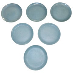 Ensemble d'assiettes plates Catalina Island Pottery vert mat