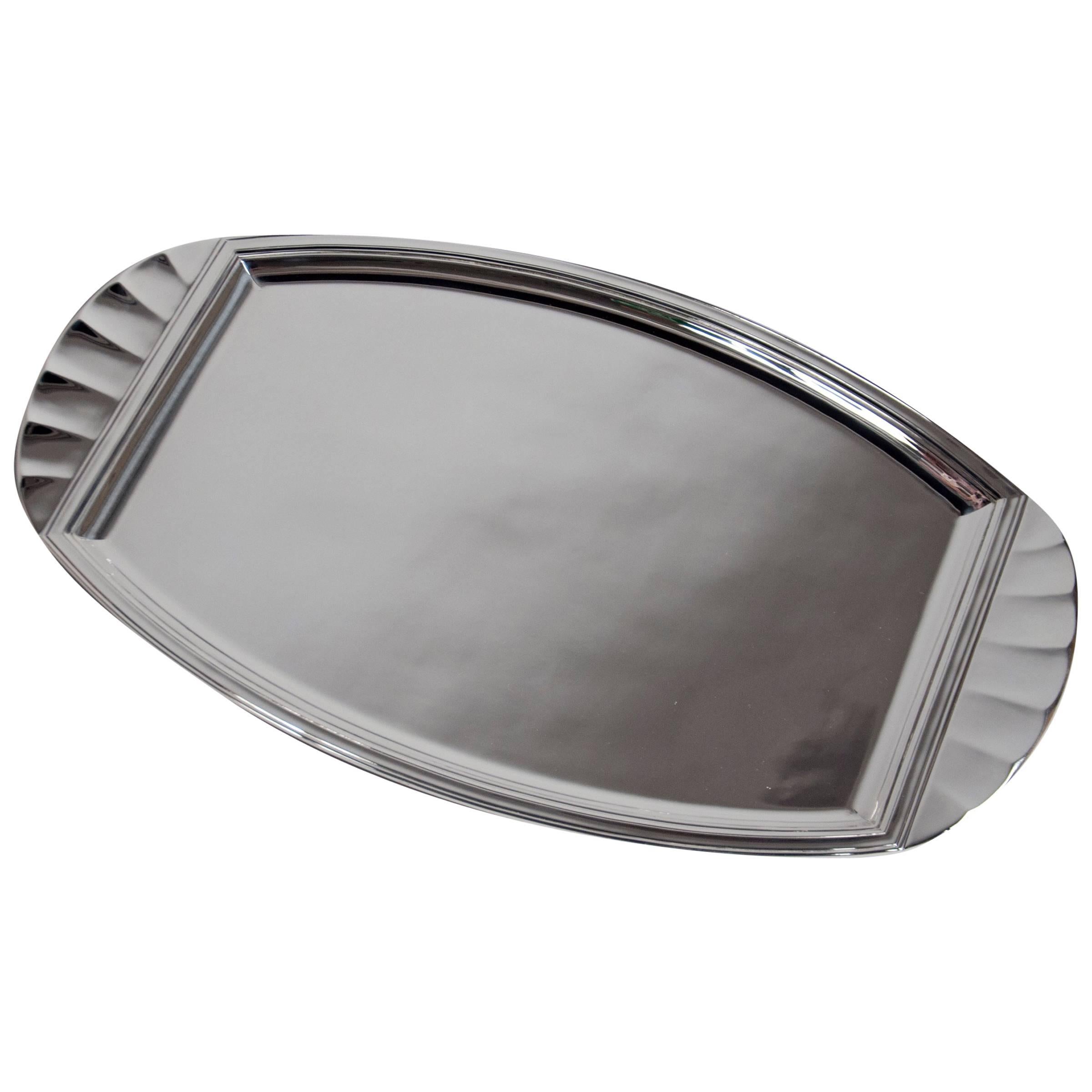 Silver Platter by Kendall-Touron, France, Paris, circa 1920 For Sale