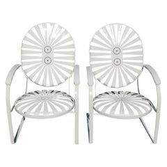 Francois Carre French Art Deco Chairs Restored in White