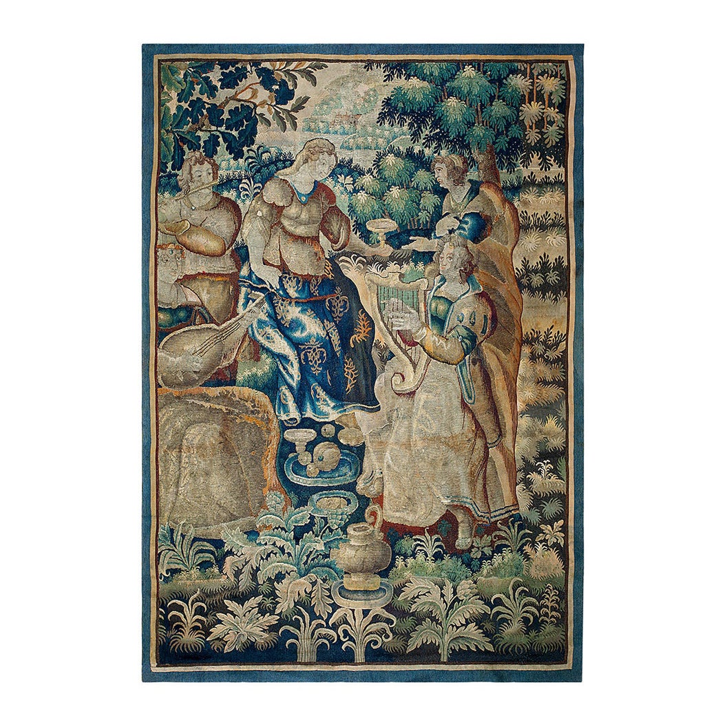 Tappeto antico ad arazzo europeo 5'9" x 8'5" in vendita