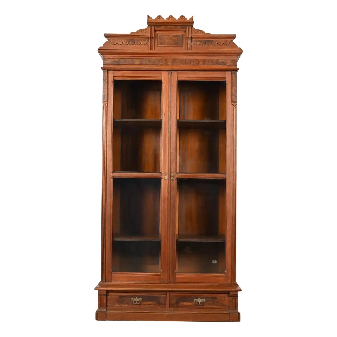 Herter Brothers Stil antike Eastlake viktorianischen geschnitzt Nussbaum Bücherregal Noppen
