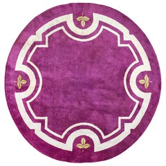 Early 20th Century Round French Art Deco Carpet 9' 2" x 9' 2"