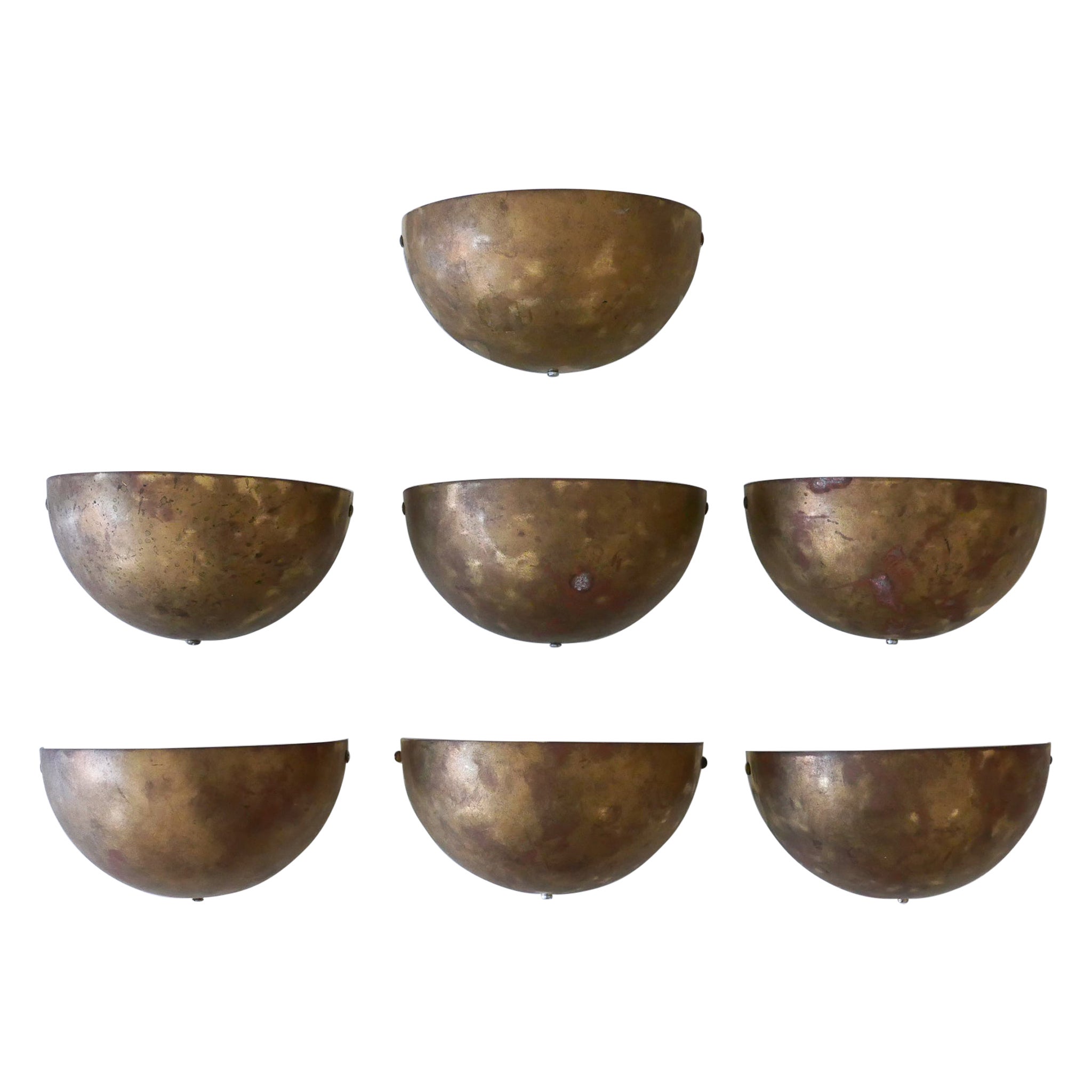 Set of Seven Mid-Century Sconces or Wall Lights by Bankamp Leuchten Germany