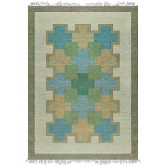 Doris Leslie Blau Vintage Swedish Flat Woven by Kerstin Persson
