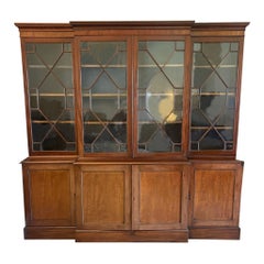 Antique Victorian Quality Mahogany Breakfront Bookcase
