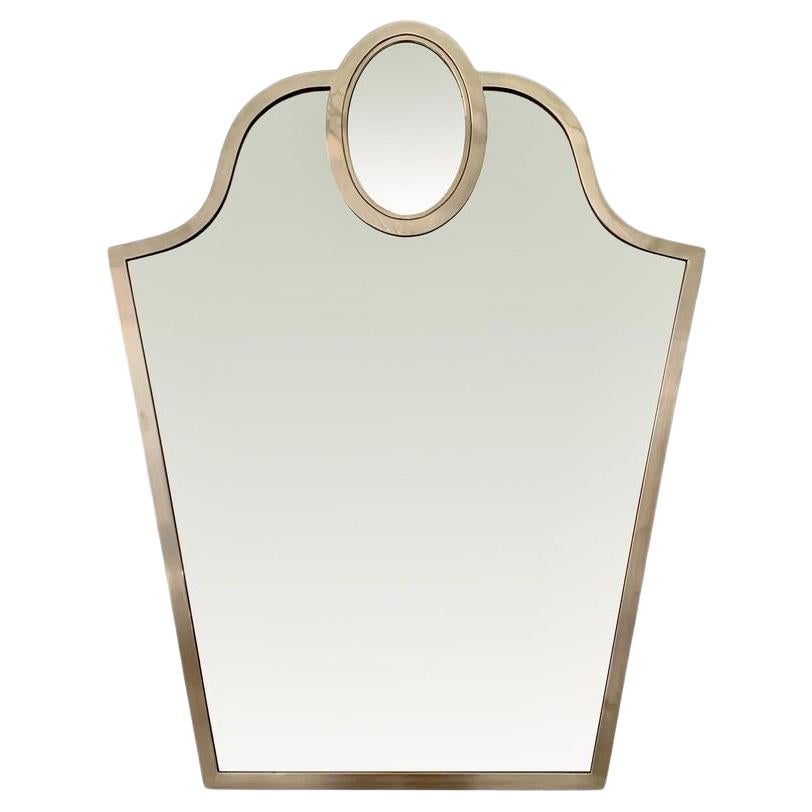Espejo decorativo de latón de mediados de siglo, hacia 1960, Italia.
