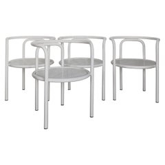 "Locus" White Metal Chairs Design Gae Aulenti for Poltronova Italy 1960s