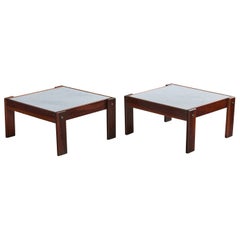 Percival Lafer, Side Tables, Wood, Marble, Brazil, 1985