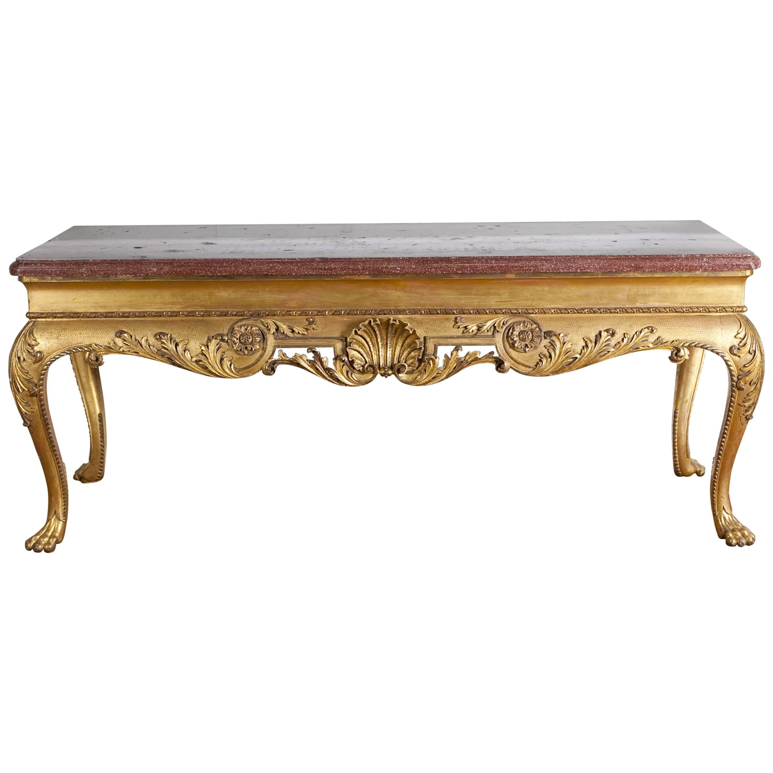 Irish Giltwood Side Table For Sale at 1stDibs