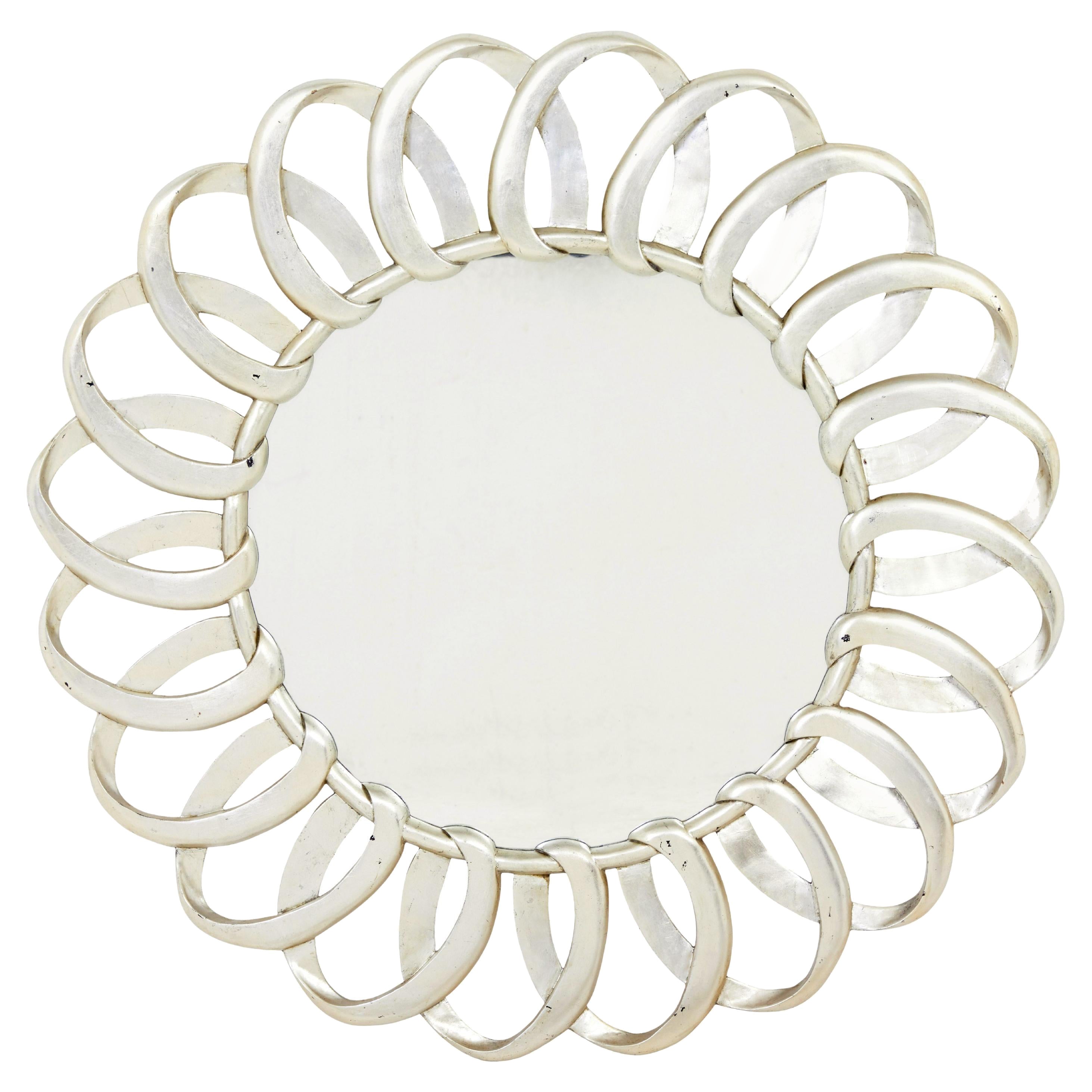 Silver gilt rococo revival wall mirror