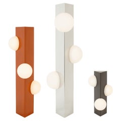 Lampadaire Sfera à glaçure orange moyen de Pulpo
