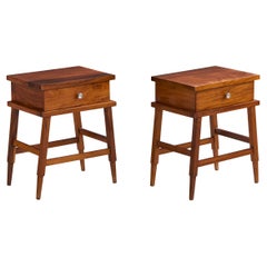 Designer brésilien, tables de nuit, Wood, Metal, Brésil, années 1950