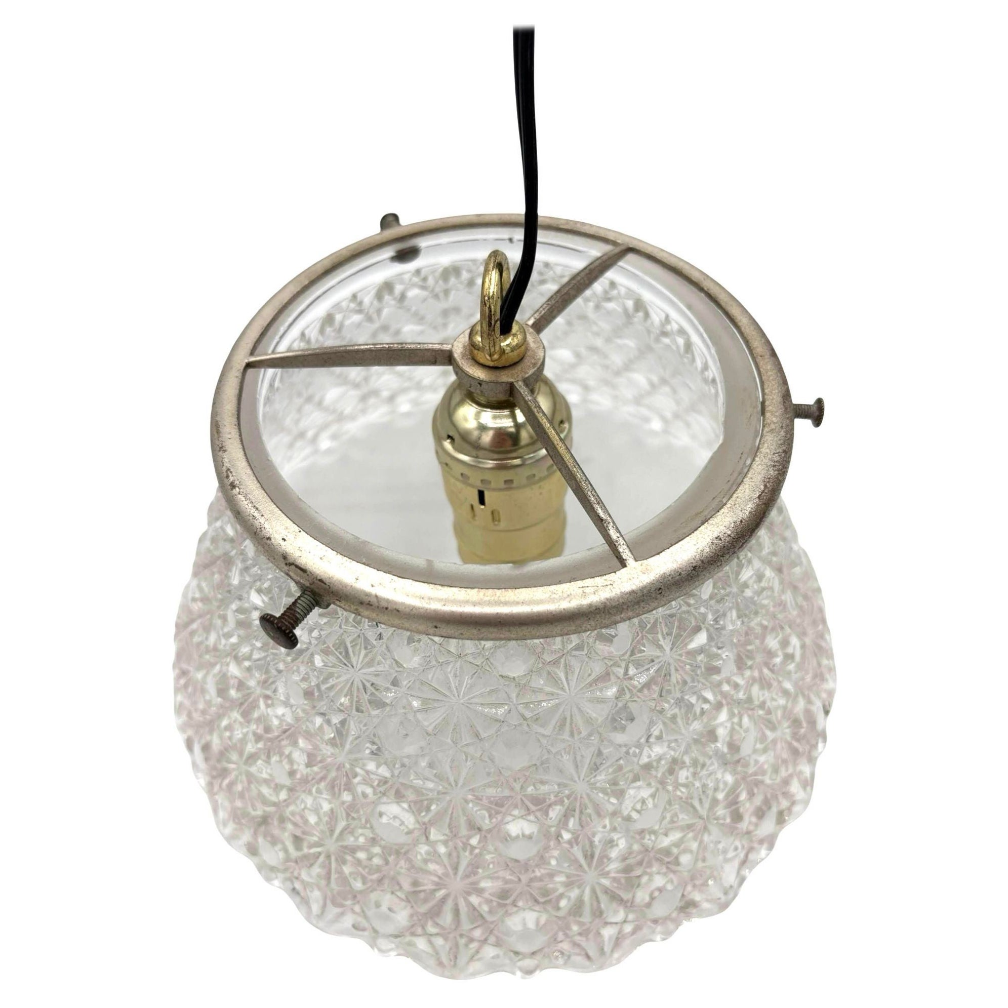 Victorian Daisy and Buttons Pressed Glass Light - 9 Available! For Sale