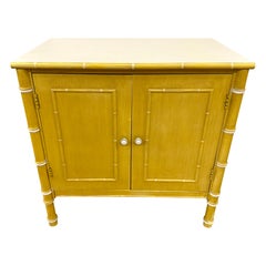 Thomasville Allegro Mid Century Faux Bamboo Two Door Cabinet Chest Nightstand