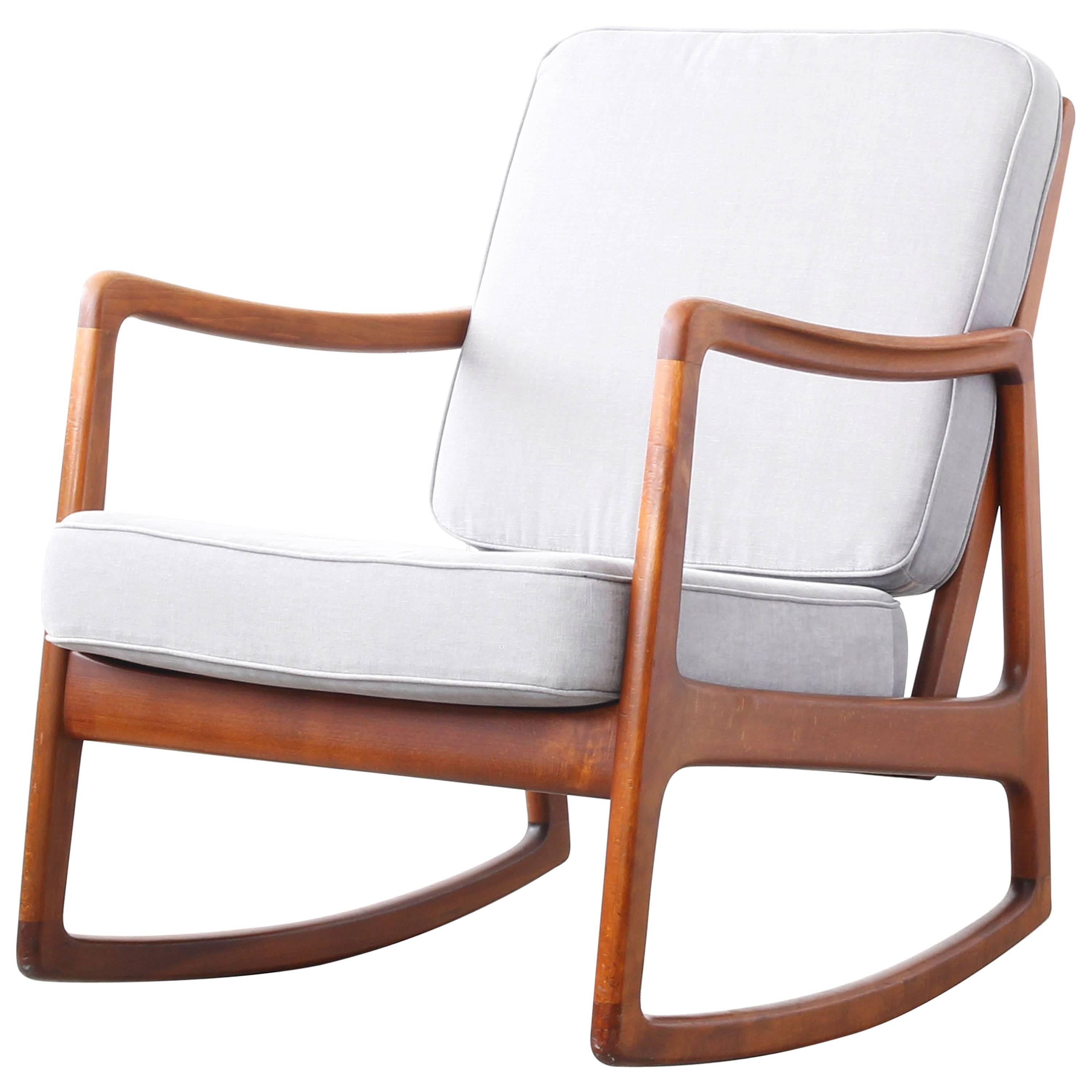 Rocking Chair by Ole Wanscher for France Son, Daverkosen